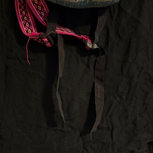 ✨ VINTAGE ✨ Baby Llama Woven Knit Crochet Nomad Bohemian Tribal Backpack Sack - Picture 3 of 4